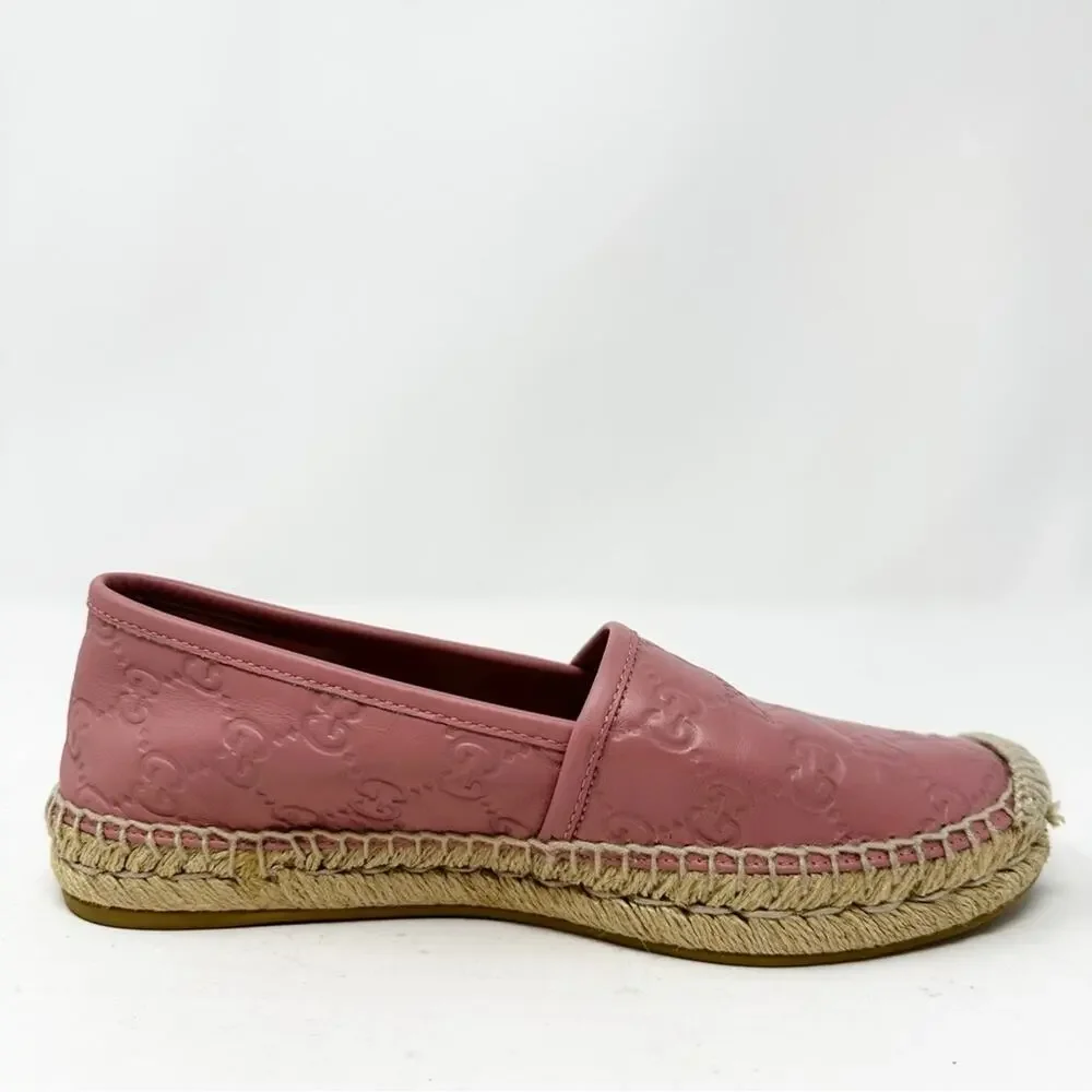 Gucci Guccissima Leather Espadrille Flats Womens Size EU 36.5